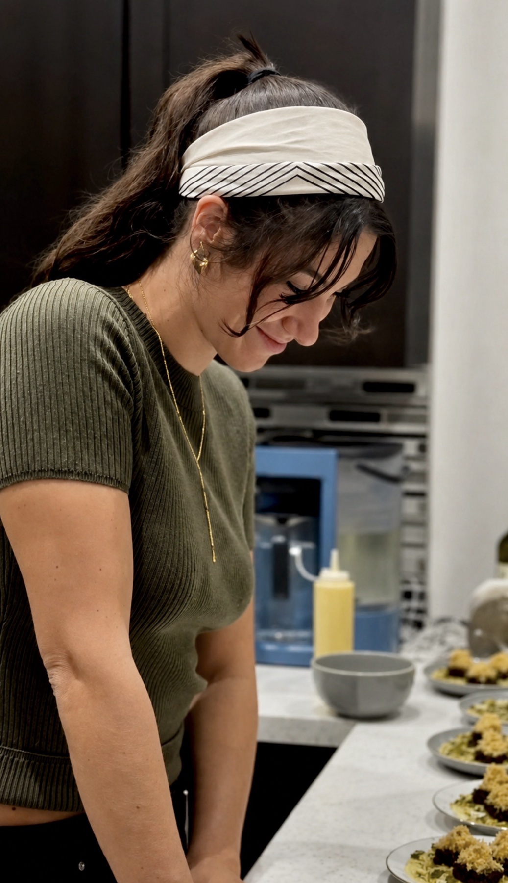 Chef Lucy Mello plating